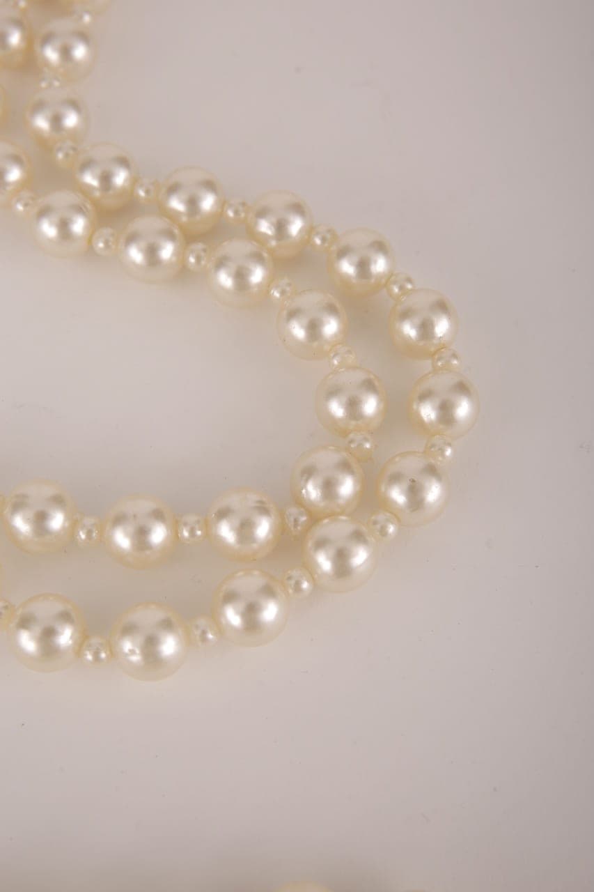 Perlenkette creme – 1,5 m – Foto 2