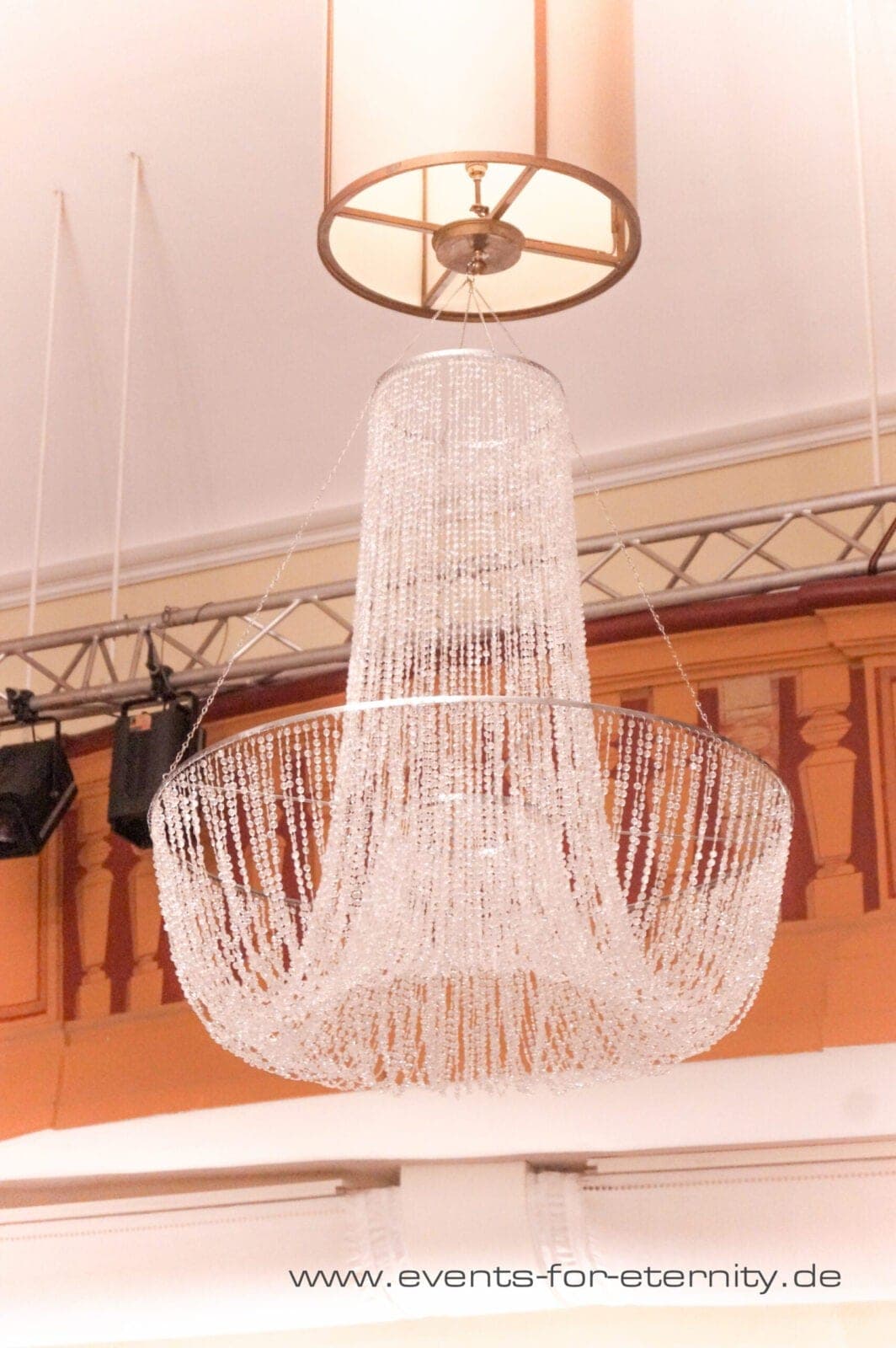 Lüster hängend ohne Leuchtmittel Kronleuchter Kristalle Acryl – 1,2 m