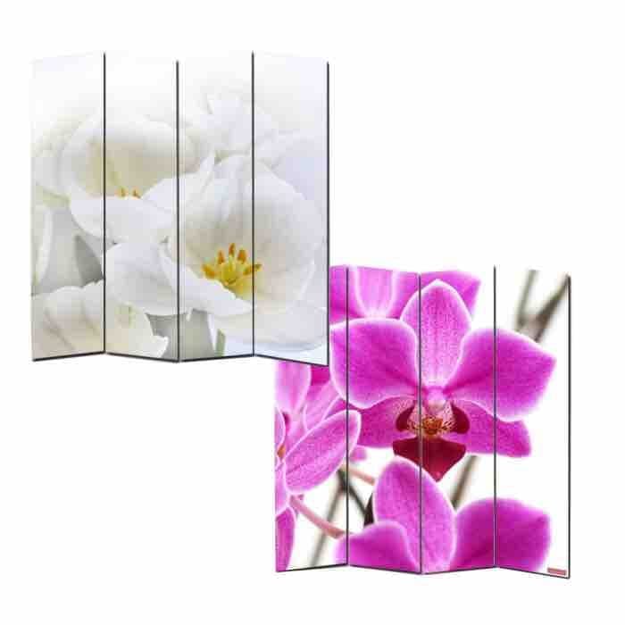 Orchidee Paravent weiß lila