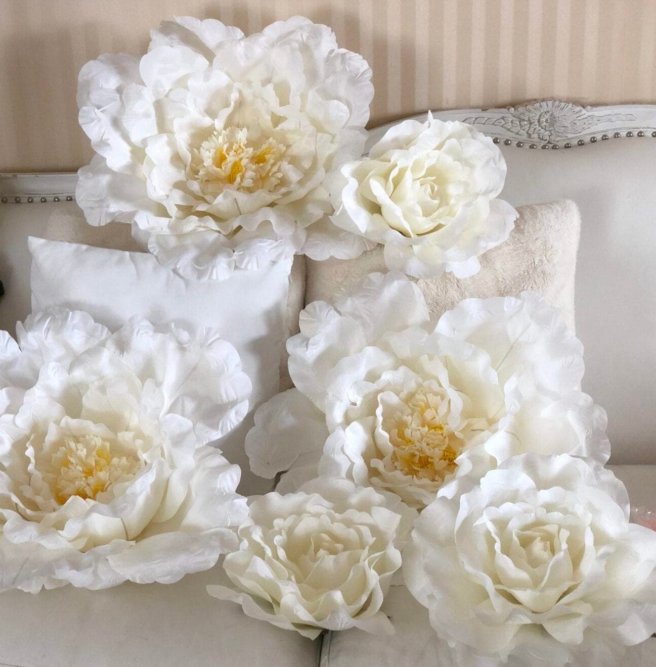 Riesenrosen Kunstblumen weiß