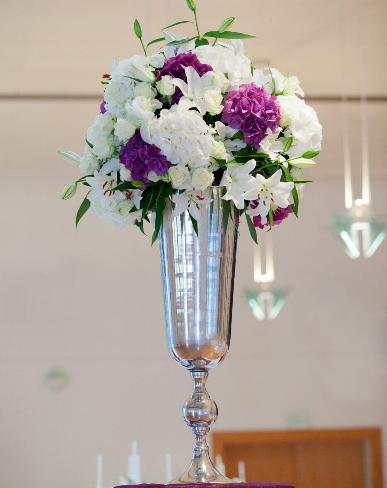 Vase Kelch groß silber – 89,5 cm – Foto 3