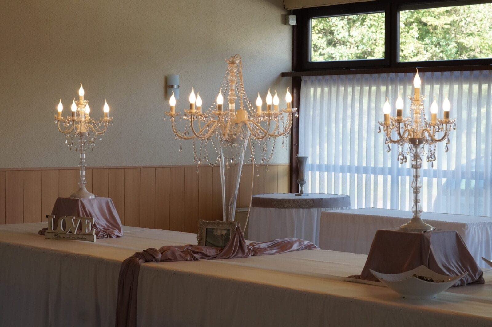 Lampe Lüster Büffetdekoration weiß silber – Foto 2