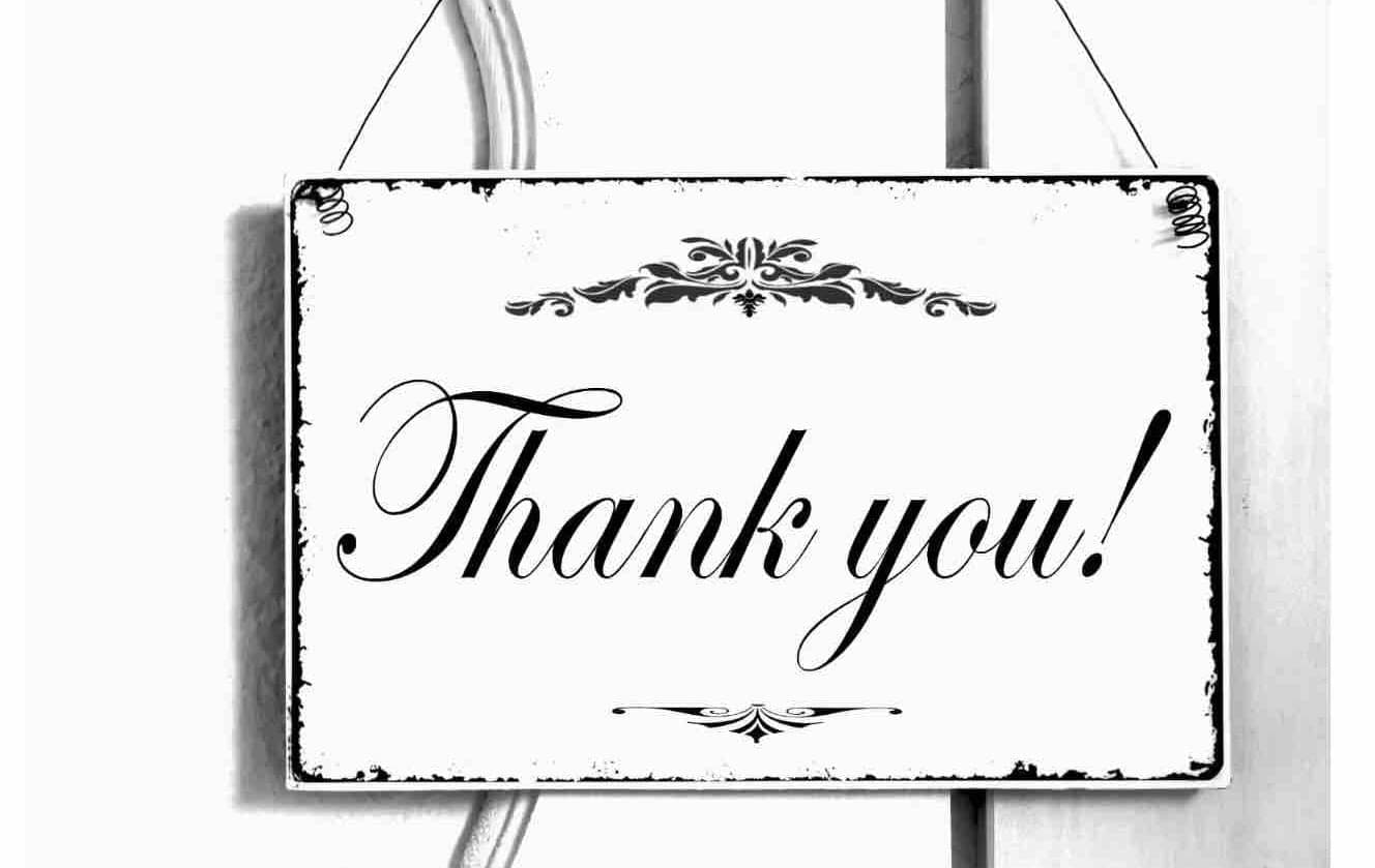 Schild Thank you – Foto 2
