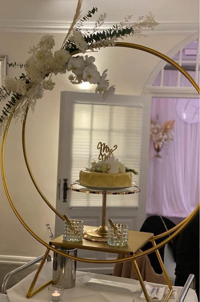 Tortenständer Ring Hochzeitstortenständer gold – 1,2 m – Foto 2