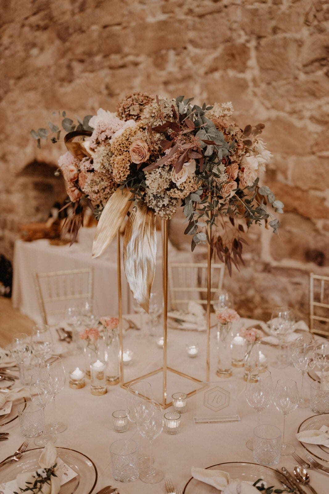 Blumensäule gold – 80 cm – Foto 5