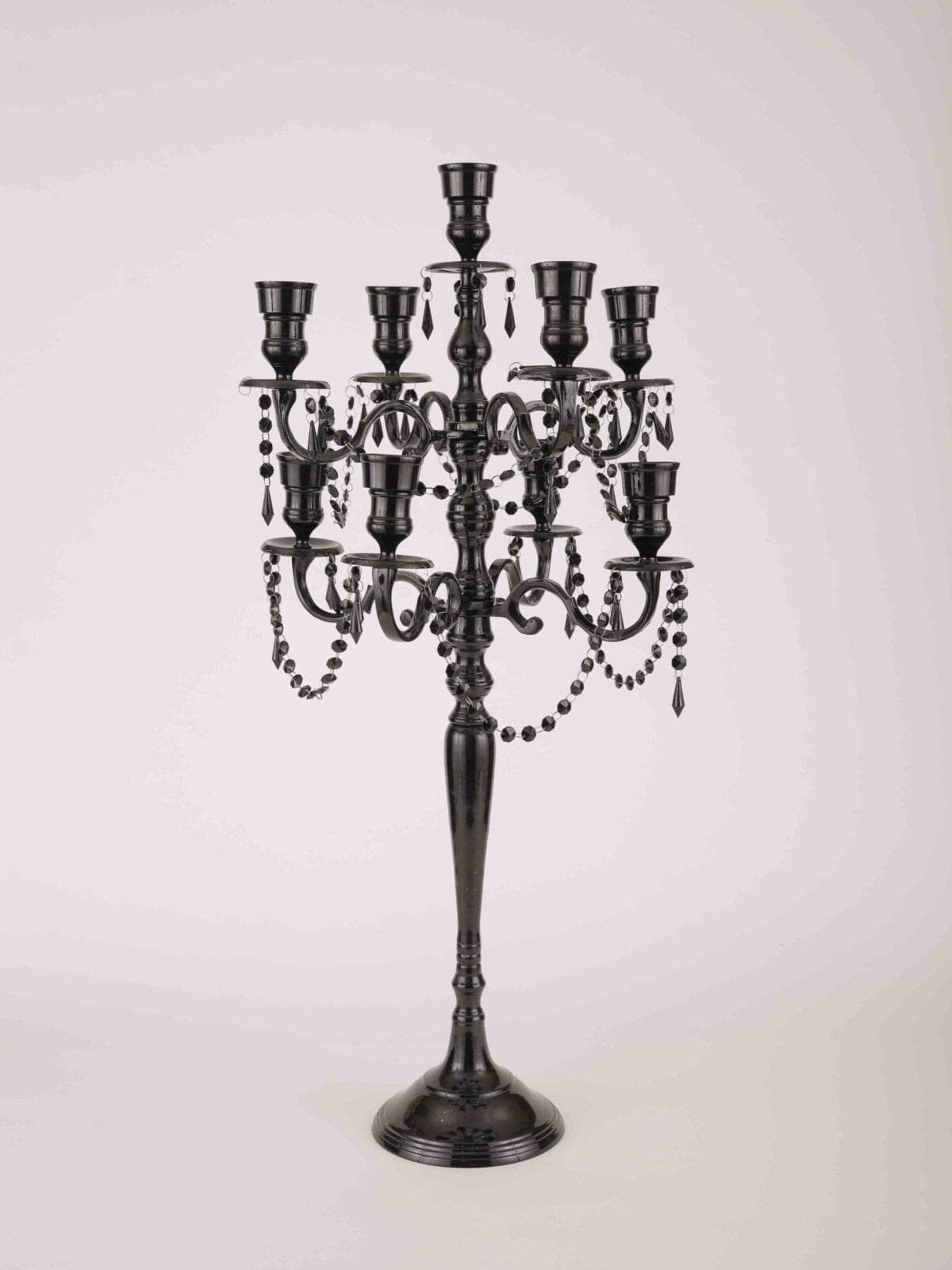 Kerzenleuchter schwarz 9 Arm – 92 cm