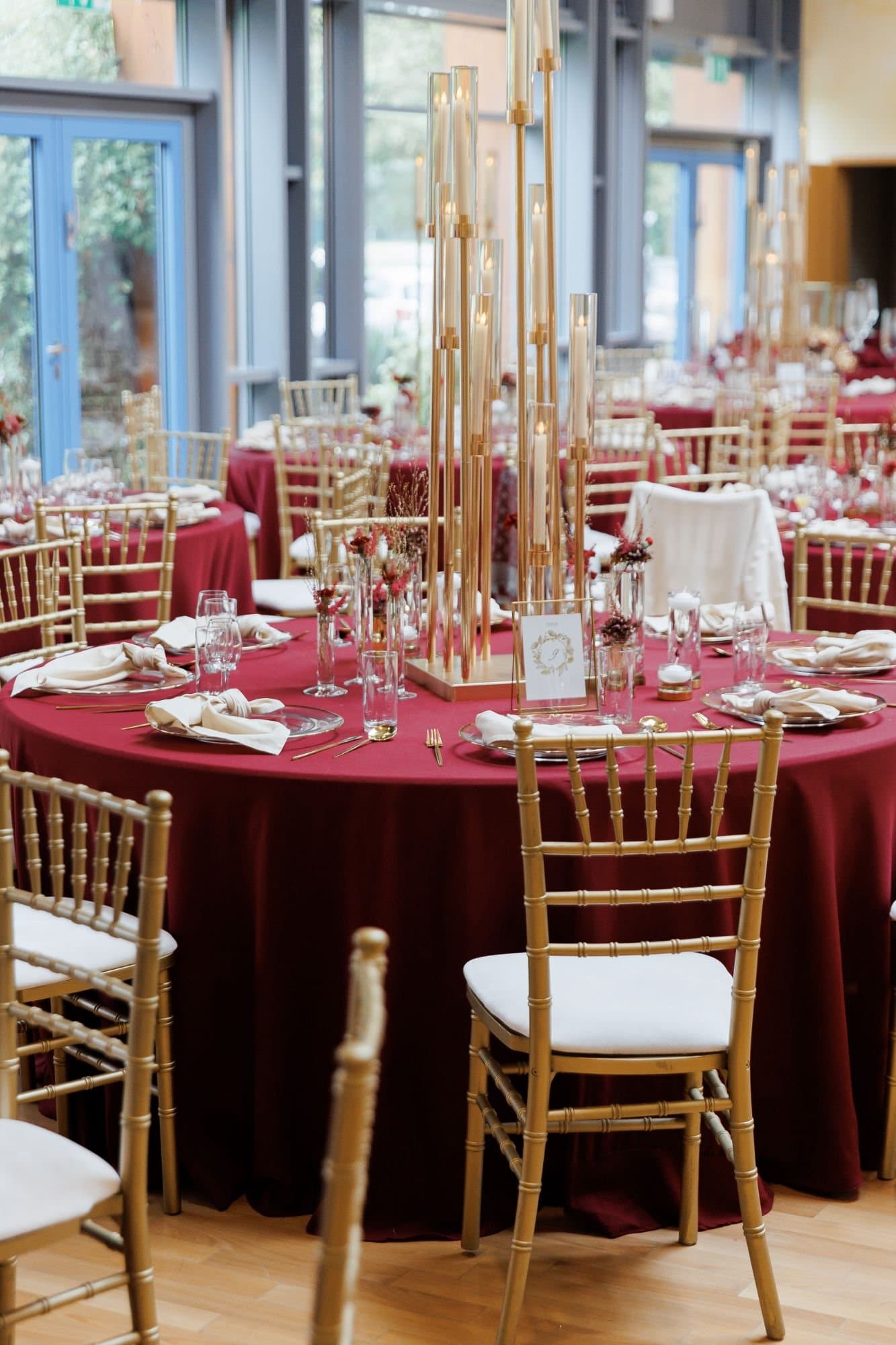 Tischdecke Marsala Bordeaux rot 3,30 m – Foto 3