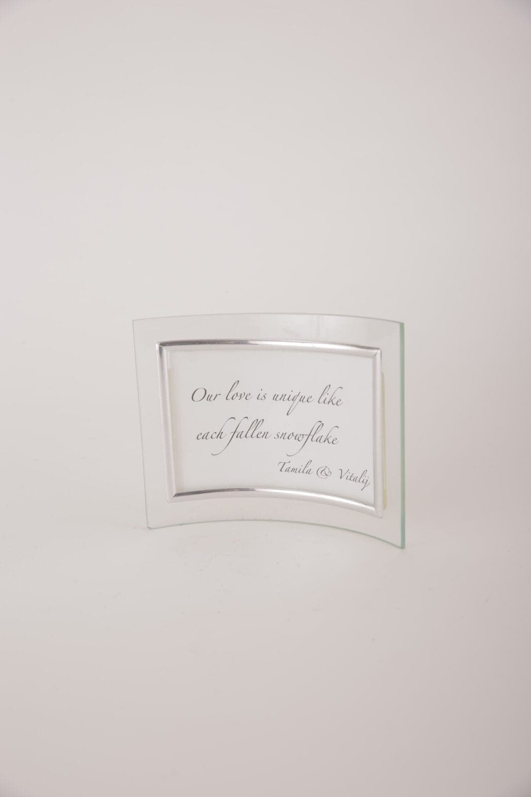 Tischnummer Glas gebogen Rahmen silber – Foto 2