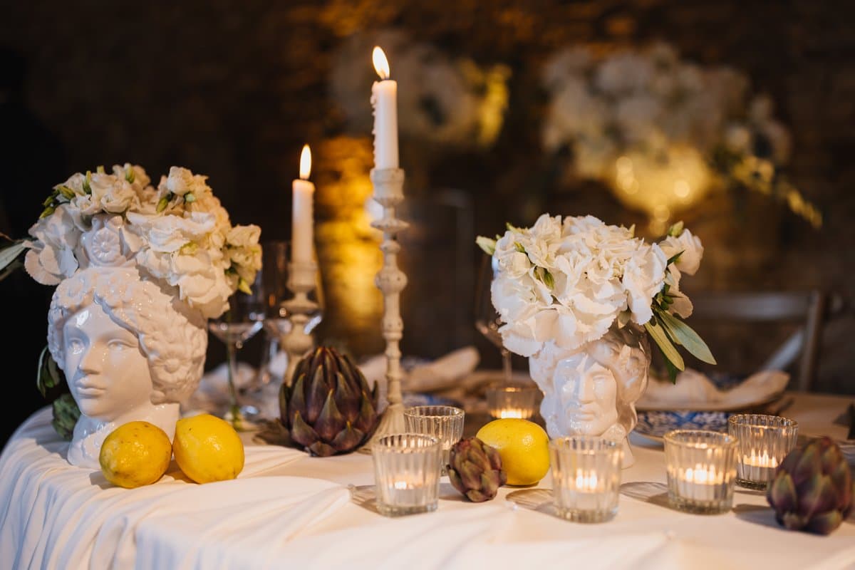 Vase Keramikkopf weiß, italienisch – Foto 3