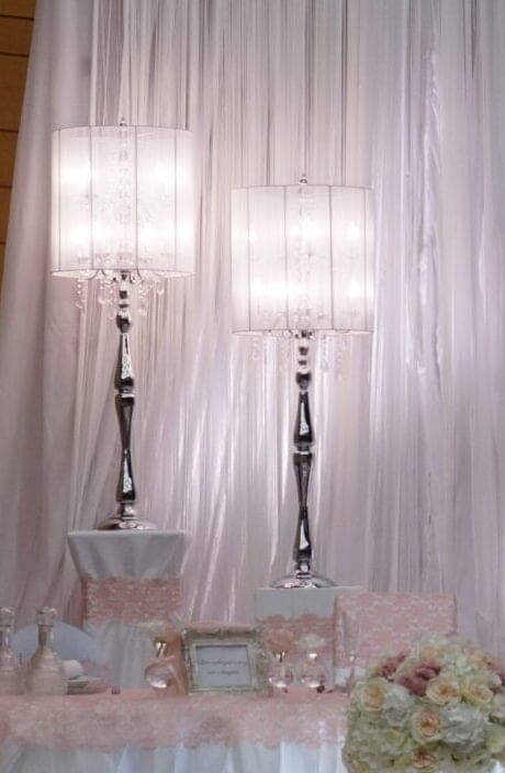 Lampe Bodenlampe Faden silber weiß – 1,4 m