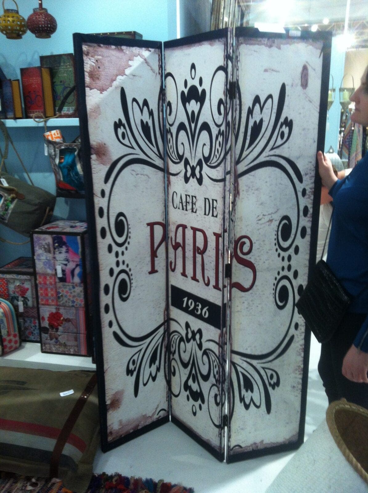 Bild Paris Paravent schwarz