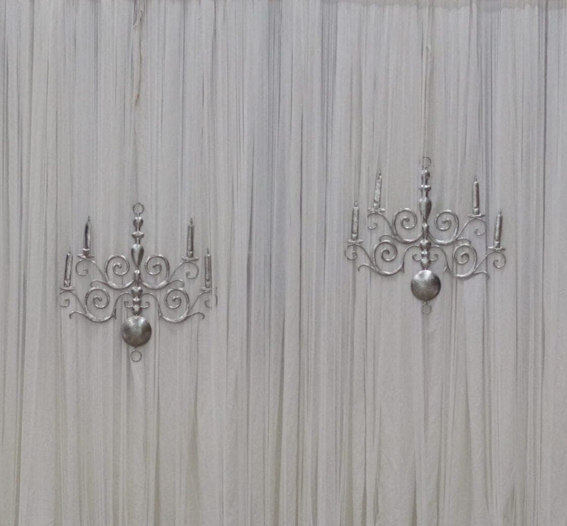 Lüster Ornament Bild Kronleuchter silber – 60×60 cm