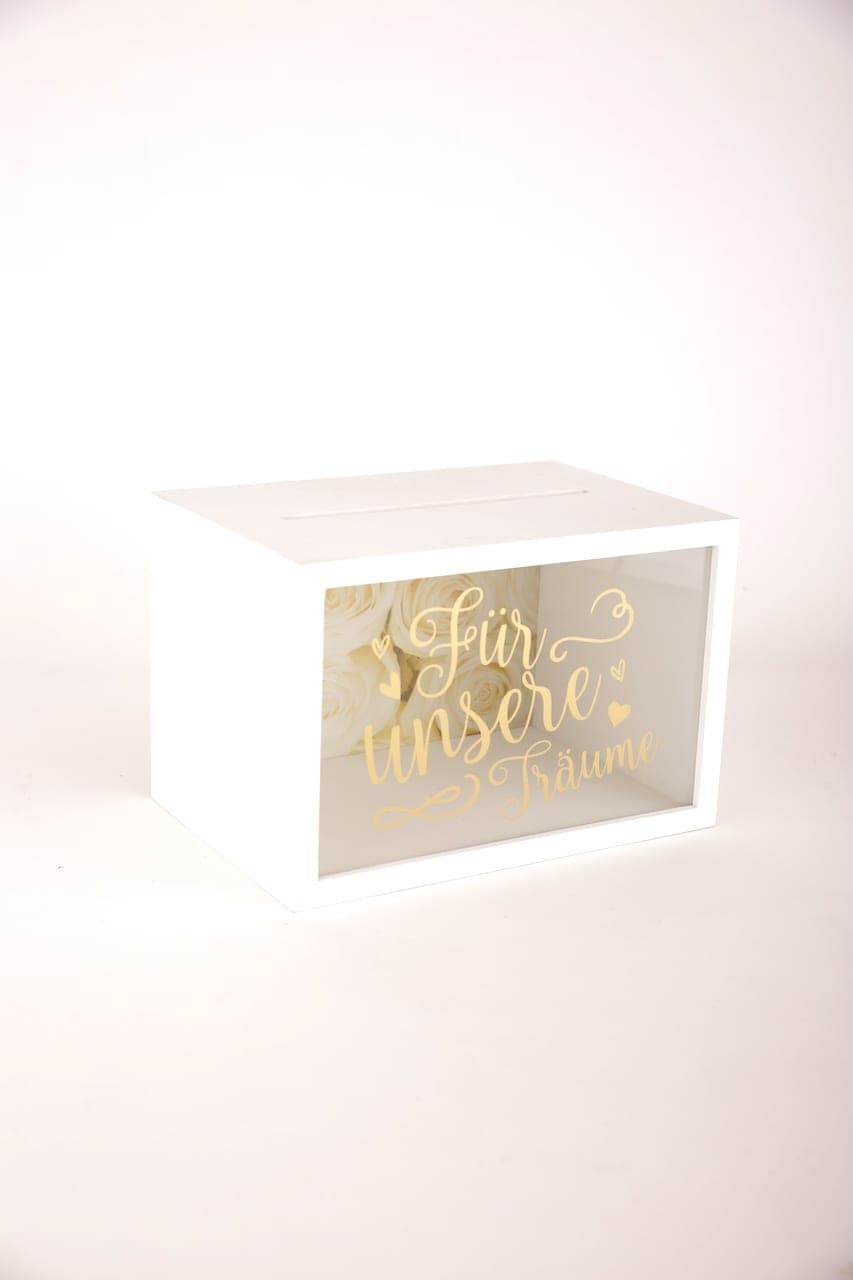 Couverteinwurf Geschenkbox „Für Unsere Träume“ weiß