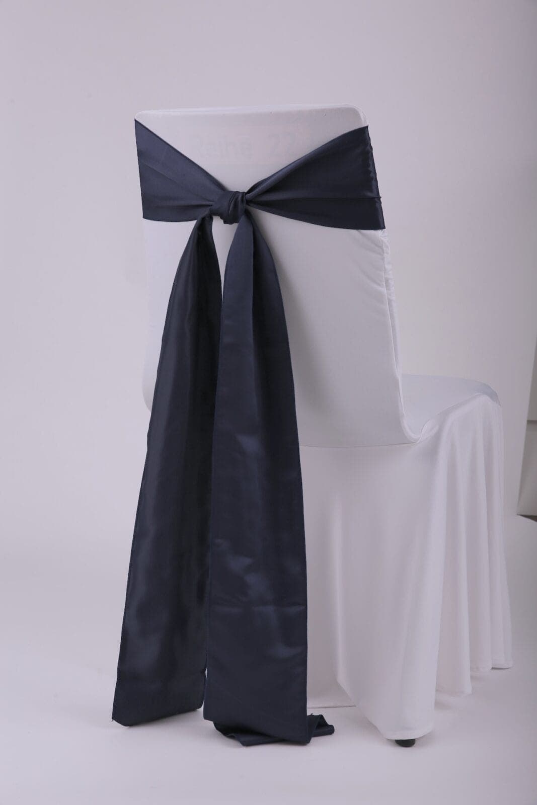 Bänder dunkelblau navyblau Schleifen Stuhlband Stuhlhussenband