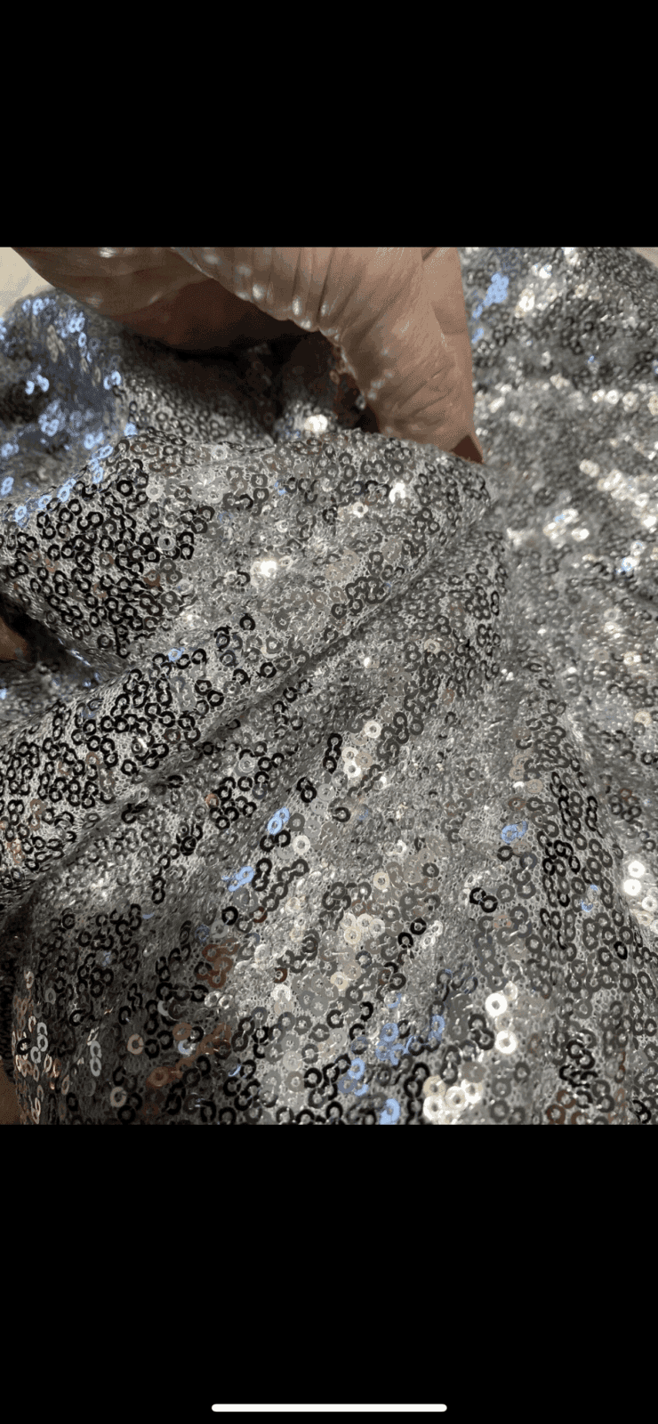 Pailettenstoff silber – 1,40 m breit