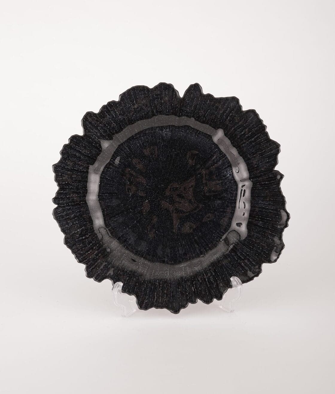 Platzteller Blatt schwarz – 33 cm