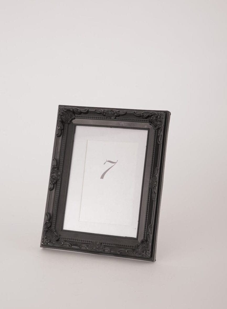 Tischnummer Ornament eckig schwarz – 24,5 cm
