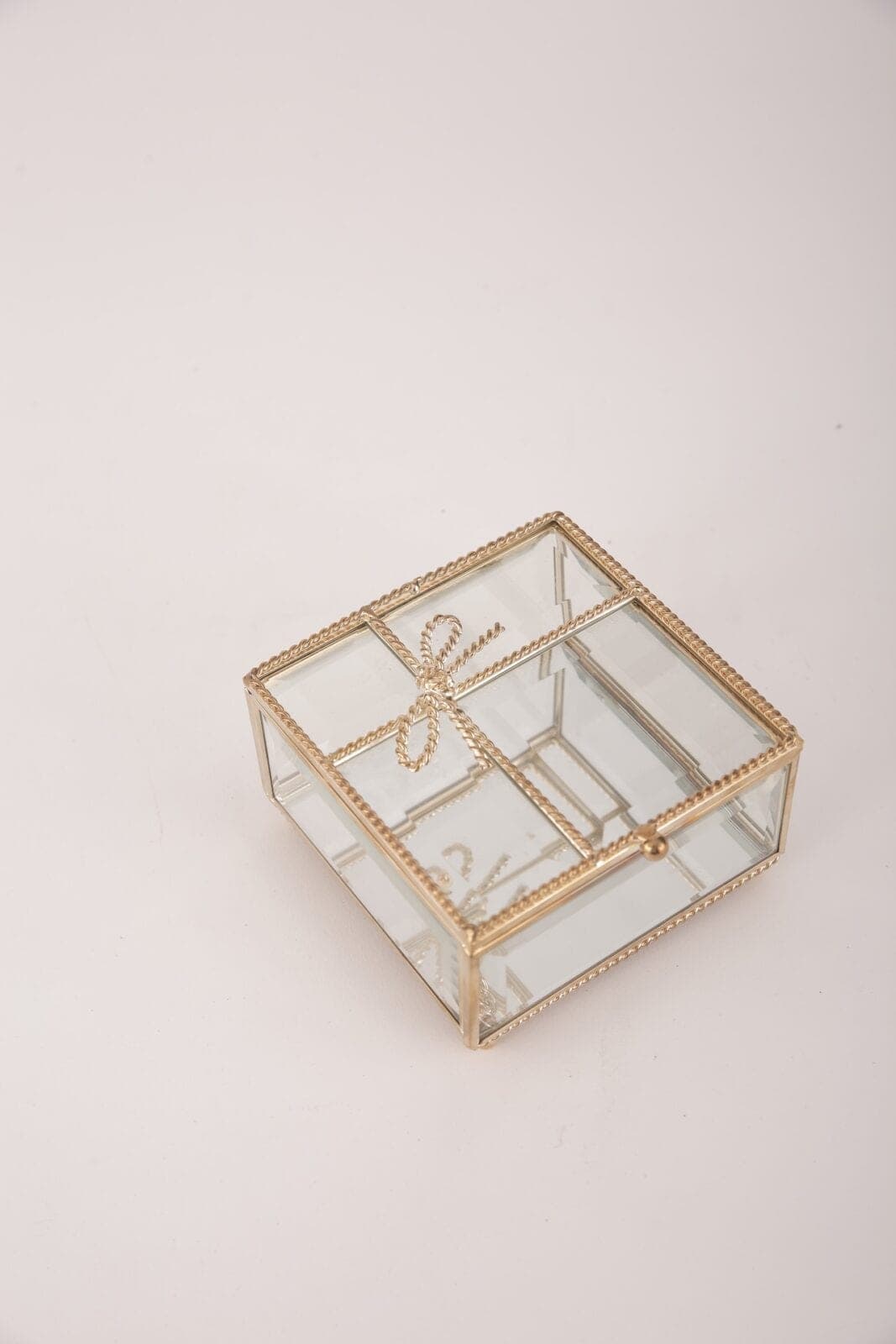 Ringkissen Ringbox klein mit Schleife gold