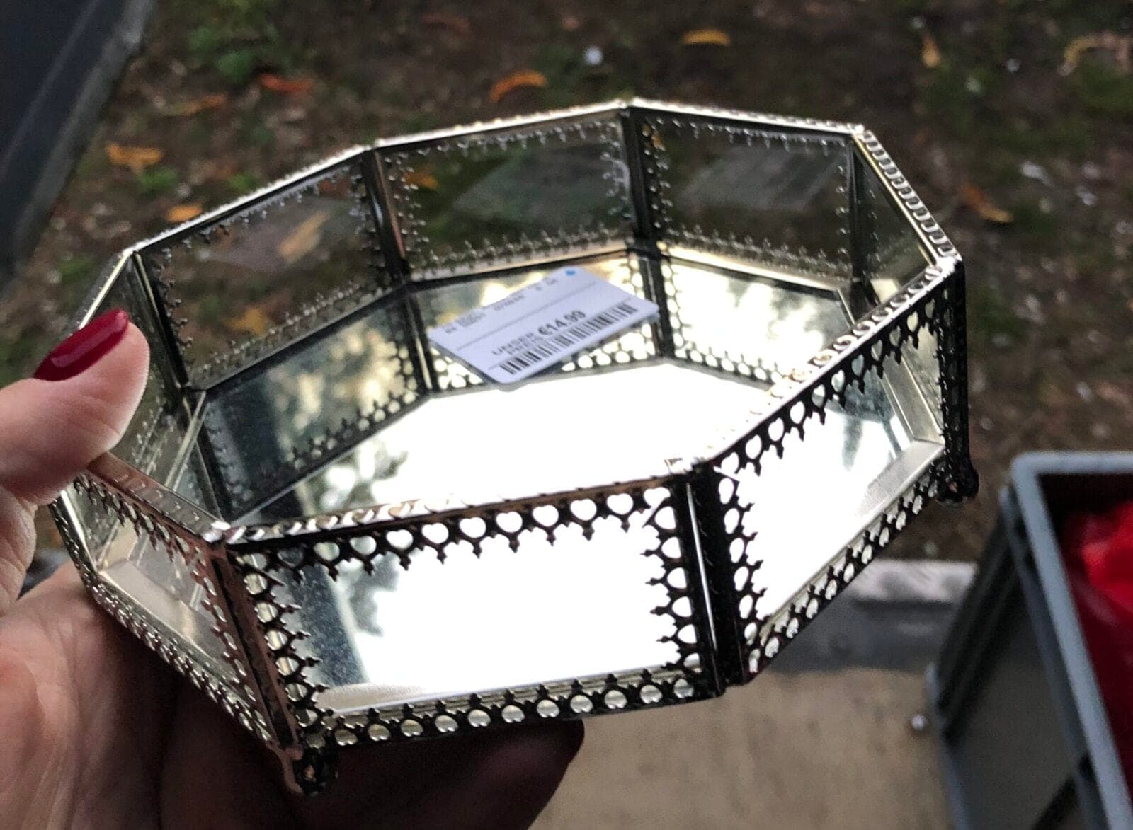 Ringkissen Spiegel Ringbox silber